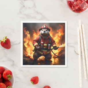 Serviette En Papier **"La fourrure et les flammes : le feu de dos de l
