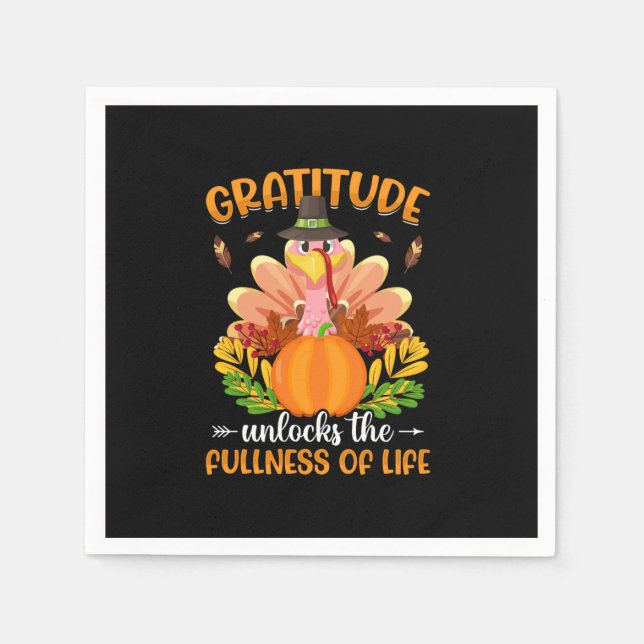Serviette En Papier la gratitude déverrouille la plénitude de la vie (Devant)