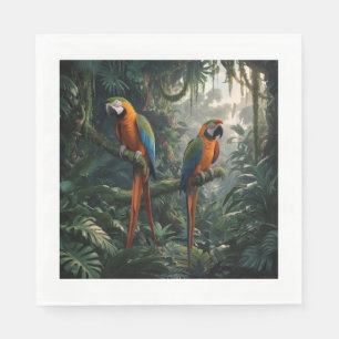 Serviette En Papier La jungle des perroquets