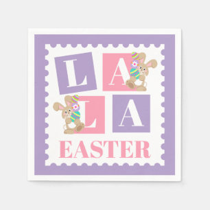 Serviette En Papier La La Fête de Pâques de Lapin