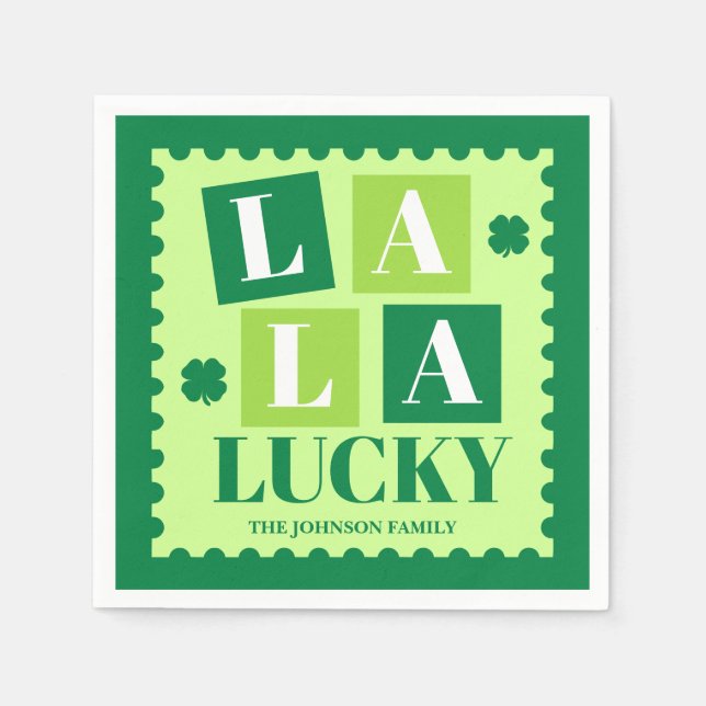 Serviette En Papier La La Lucky St. Patrick’s Day Party (Devant)