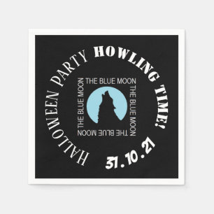 Serviette En Papier La Lune Bleue, La fête d'Halloween Napkin