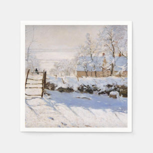 Serviette En Papier La Magpie, Monet célèbre peinture