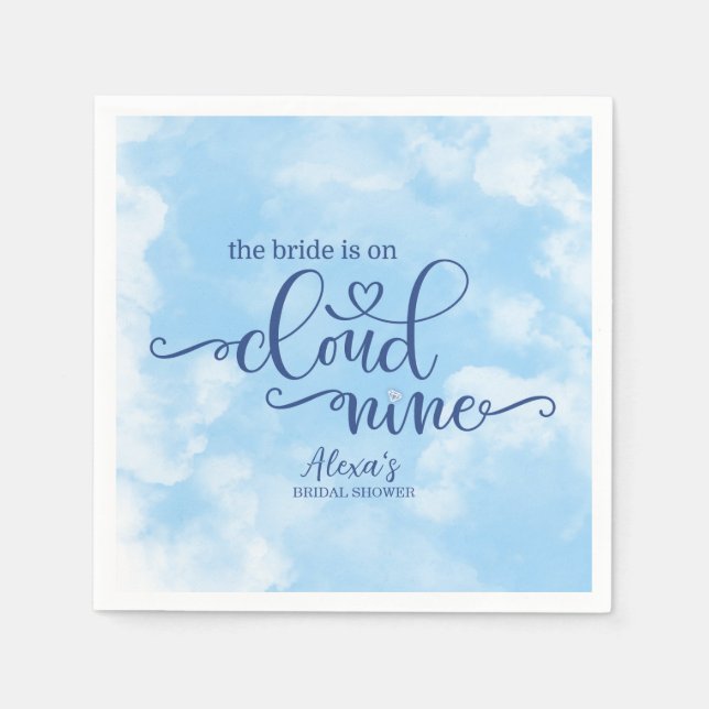 Serviette En Papier La mariée est sur son nuage (Devant)