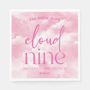 Serviette En Papier La mariée est sur un nuage rose enterrement de vie
