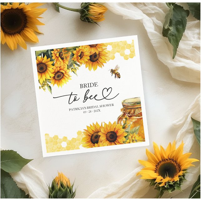 Serviette En Papier La mariée sera abeille Fête de mariage champêtre a (Créateur téléchargé)