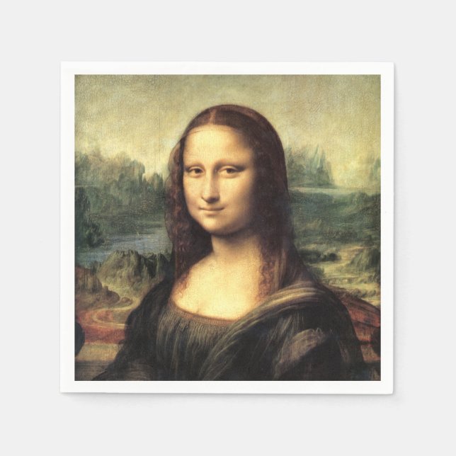 Serviette En Papier La Mona Lisa Leonardo da Vinci (Devant)