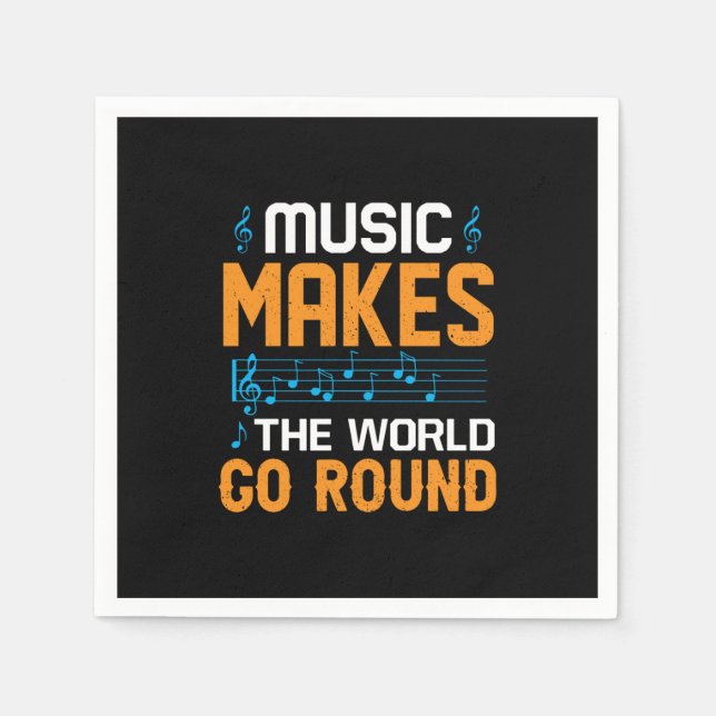Serviette En Papier La Musique Fait Le Tour Du Monde (Devant)