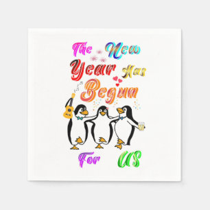Serviette En Papier La Nouvelle Année A Commencé Pour Nous