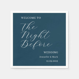 Serviette En Papier La Nuit Avant La Répétition Mariage Bienvenue
