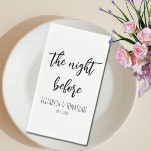 Serviette En Papier La Nuit Avant Le Dîner De La Répétition Mariage