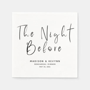 Serviette En Papier La Nuit Avant Le Dîner De La Répétition Mariage
