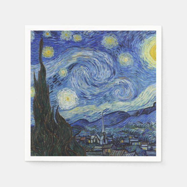 Serviette En Papier La nuit étoilée de Van Gogh (Devant)