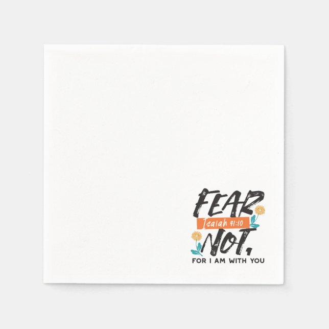 Serviette En Papier La Peur Pas Isaïe Bible Verse Conception Inspirant (Devant)