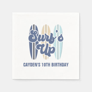 Serviette En Papier La planche de surf est à son comble pour l'anniver