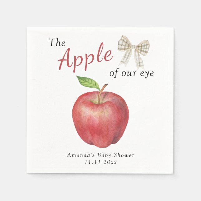 Serviette En Papier La pomme de notre Baby shower oculaire (Devant)