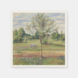 Serviette En Papier La Prairie au cheval gris, Eragny, Peinture à l'hu