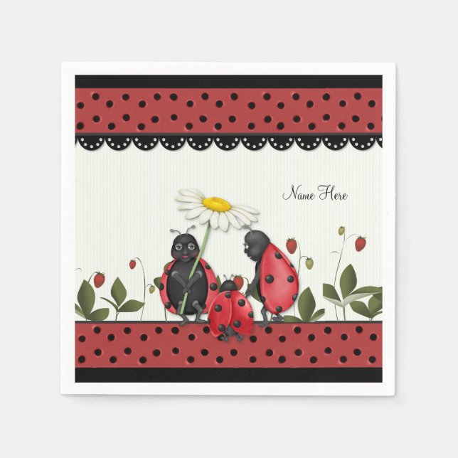 Serviette En Papier La promenade de la famille Ladybug (Devant)