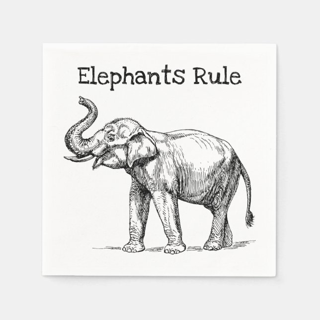 Serviette En Papier La règle des éléphants (Devant)