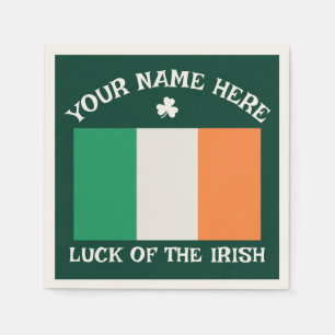 Serviette En Papier La Saint-Patrick Drapeau Irlande Nom Personnalisé