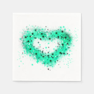 Serviette En Papier la Saint-Patrick peinture en spray cœur scintill