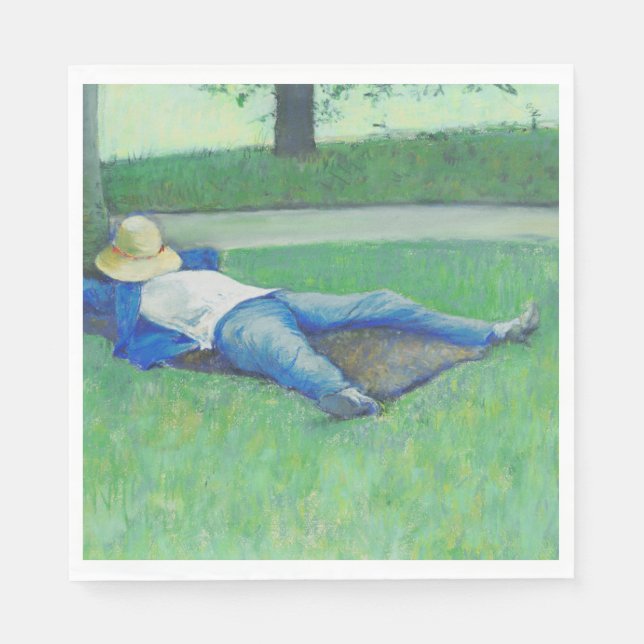 Serviette En Papier La Siesta (par Gustave Caillebotte) (Devant)