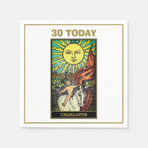 Serviette En Papier La Sun Tarot Card 30e fête blanche
