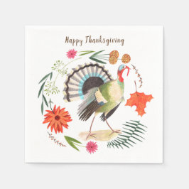 Serviette En Papier La Turquie rustique Thanksgiving