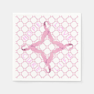 Serviette En Papier La VIE de TRAITEMENT d'AMOUR d'ESPOIR rose de