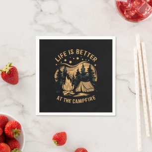 Serviette En Papier La vie est meilleure au camping-car Campfire