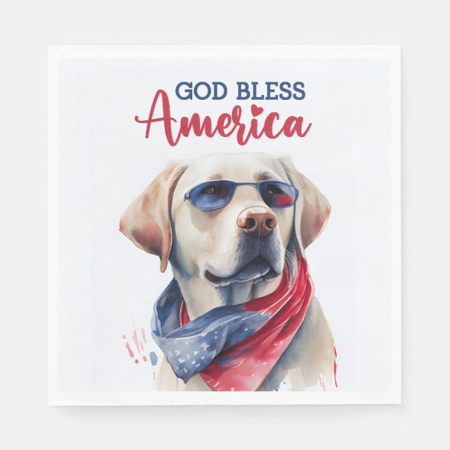 Serviette En Papier Laboratoire patriotique de chiens (Devant)