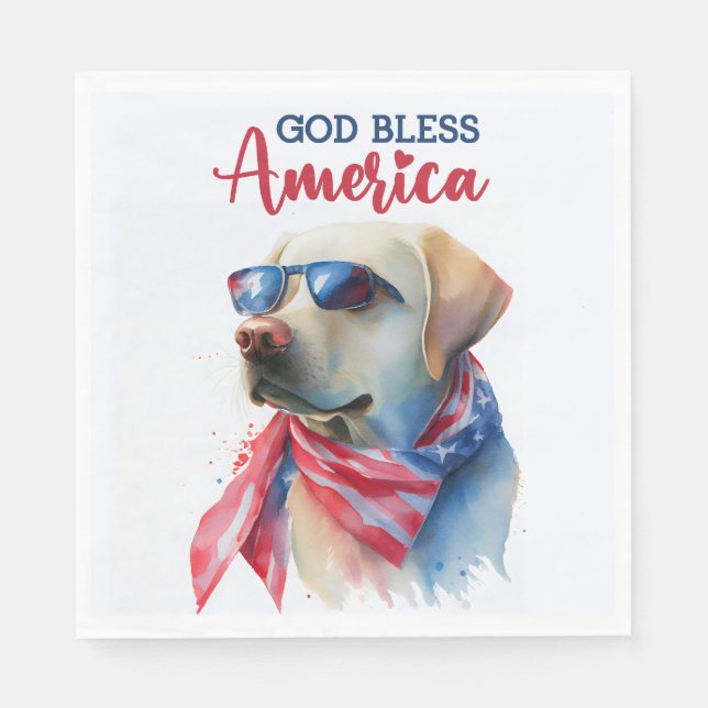 Serviette En Papier Laboratoire patriotique de chiens (Devant)