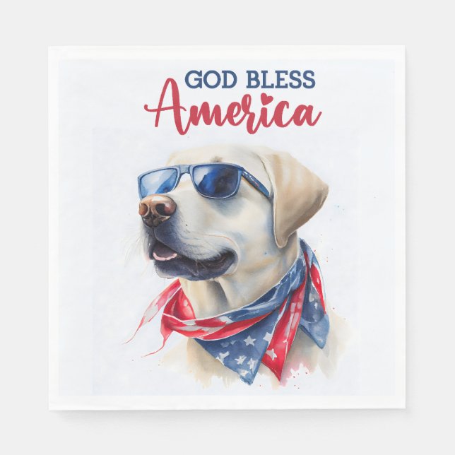 Serviette En Papier Laboratoire patriotique de chiens (Devant)