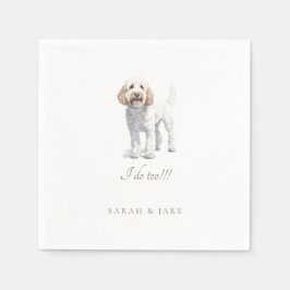 Serviette En Papier Labradoodle Personnalisé Mariage animal de compagn