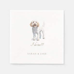Serviette En Papier Labradoodle Personnalisé Mariage animal de compagn