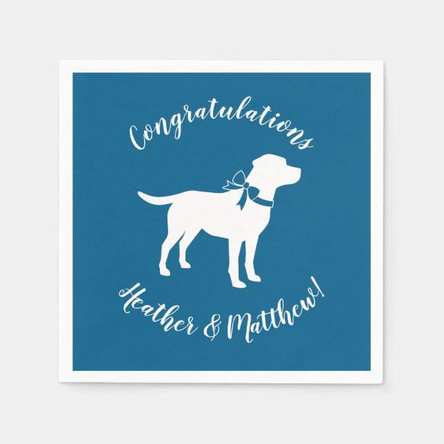 Serviette En Papier Labrador Chien Baby shower Blue Boy Lab (Devant)