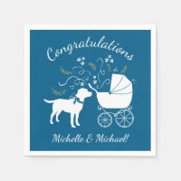 Labrador Chien Baby shower Blue Boy Lab