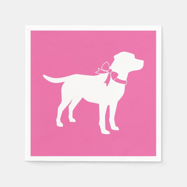 Serviette En Papier Labrador Chien Baby shower Rose Girl Lab (Devant)