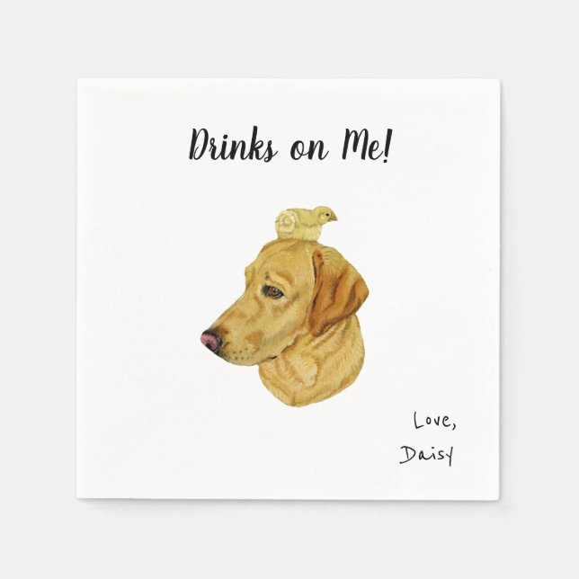 Serviette En Papier Labrador Chien Cocktail Napkins (Devant)