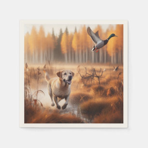 Serviette En Papier Labrador/chien en automne chasse au canard