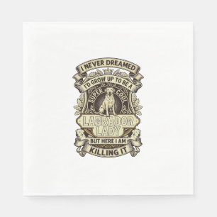Serviette En Papier Labrador Lady Dog Crown Shield_1