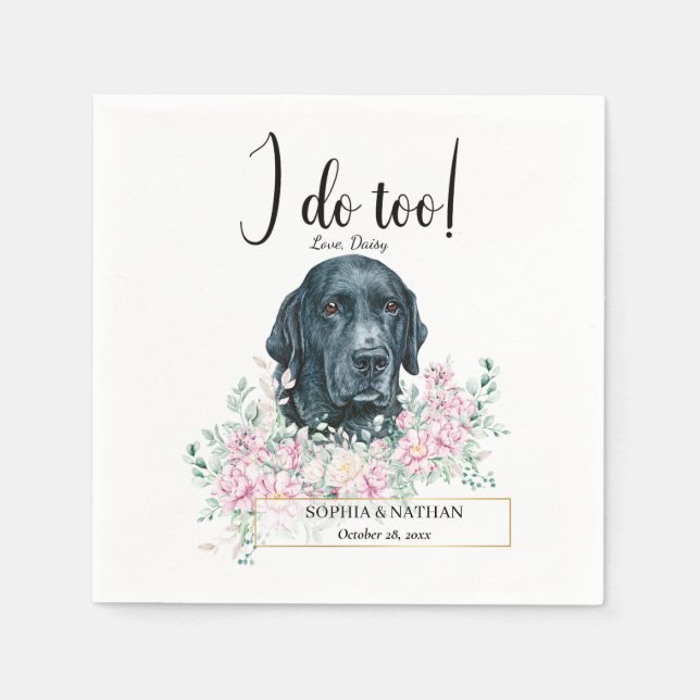 Serviette En Papier Labrador Retriever Chien Mariage Cocktail Serviett (Devant)