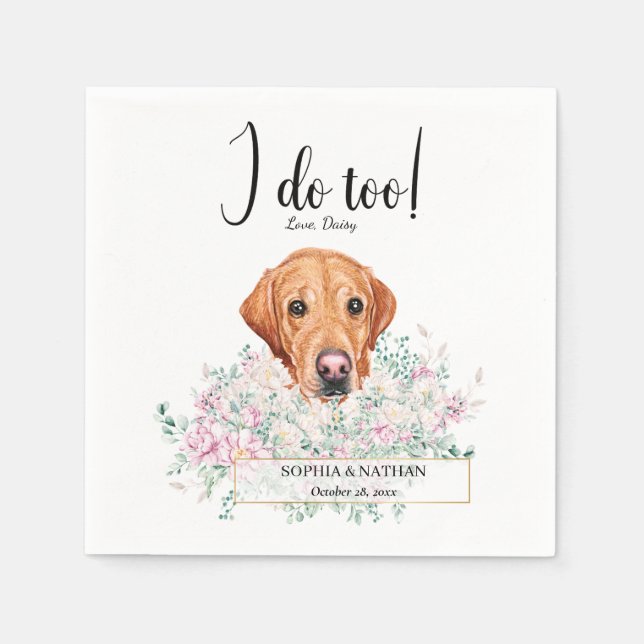 Serviette En Papier Labrador Retriever Chien Mariage Cocktail Serviett (Devant)