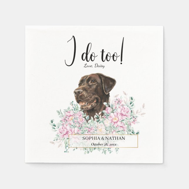 Serviette En Papier Labrador Retriever Chien Mariage Cocktail Serviett (Devant)