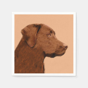 Serviette En Papier Labrador Retriever (Chocolat) Peinture - Chien Art