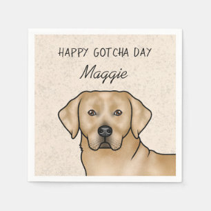 Serviette En Papier Labrador Retriever Jaune Joyeux Jour de Gotcha