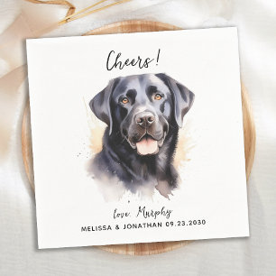 Serviette En Papier Labrador Retriever Modern Chien Mariage Cocktail