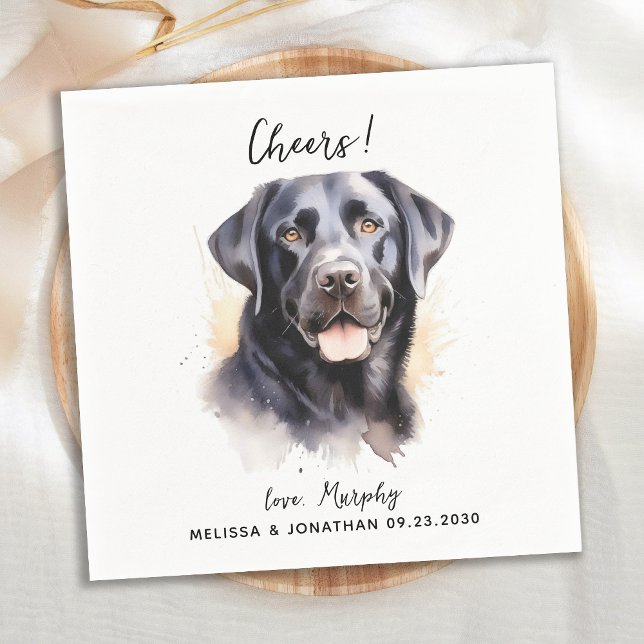 Serviette En Papier Labrador Retriever Modern Chien Mariage Cocktail (Créateur téléchargé)