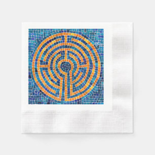 Serviette En Papier LABYRINTH IV Papier à Cocktail moulé Napkin - Blan