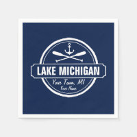 Lac Michigan, ville personnalisée, nom, ancre, pag